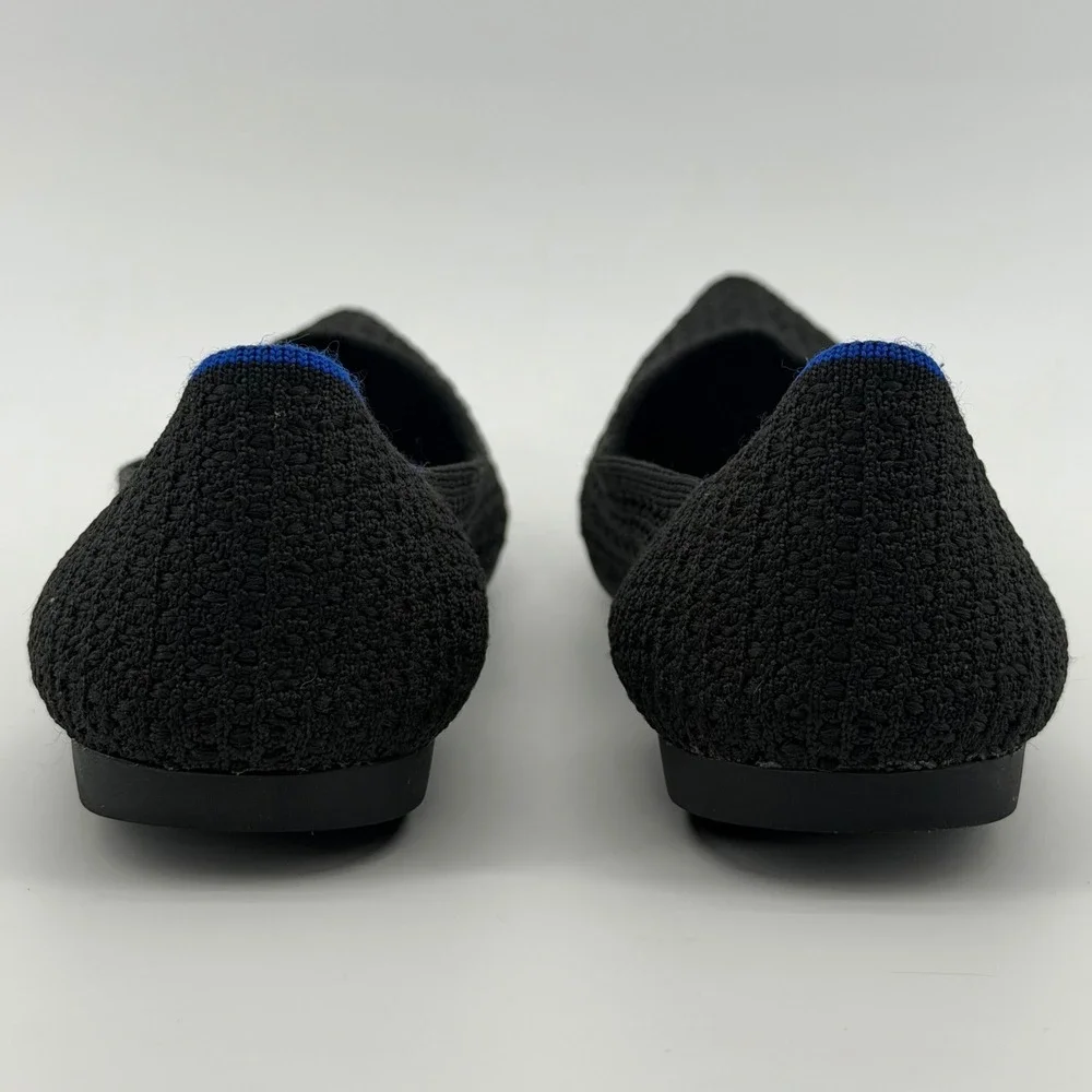 Rothy's The Point Flat Shoes Womens 8.5 Black Pointed Toe Knit Comfort Signature